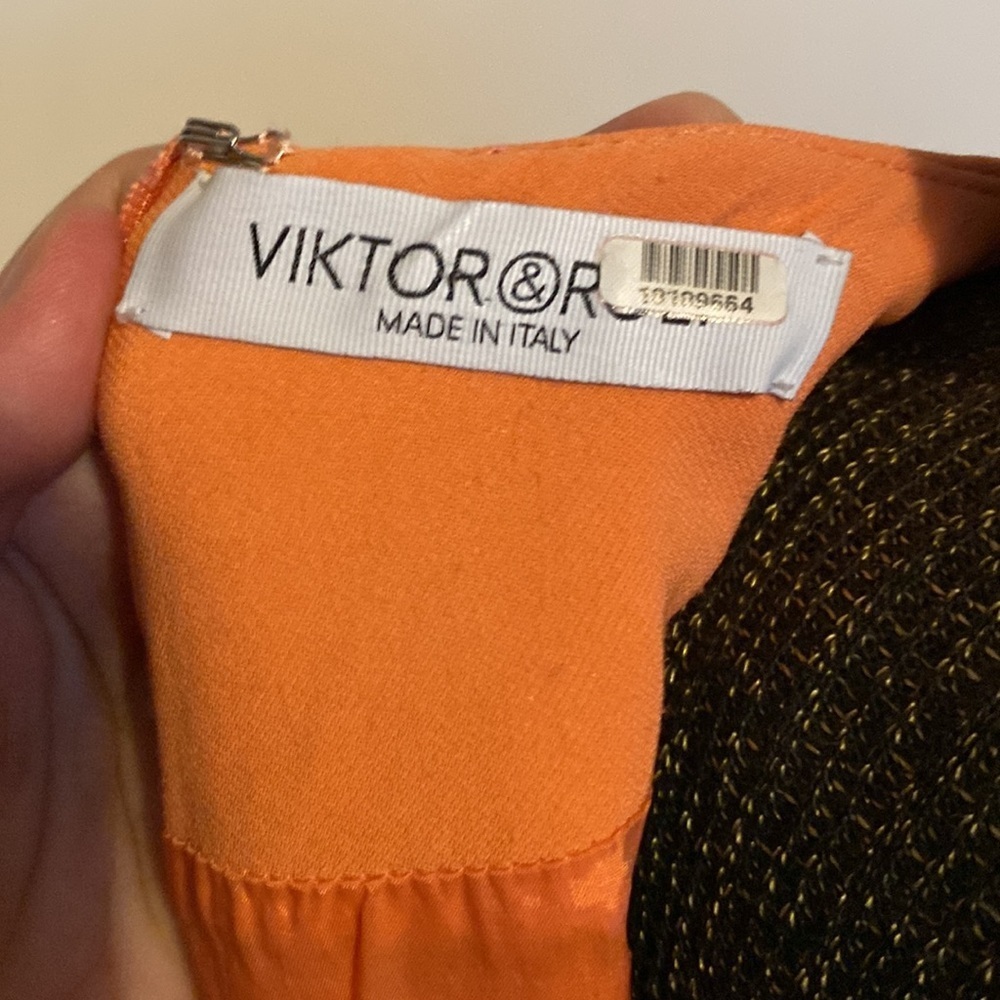 VIKTOR & ROLF ORANGE MIDI DRESS SMALL - Picture 15 of 16